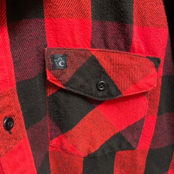 VTG Codet Shirt Mens XL Tall Red Black Buffalo Plaid Flannel Heavy Short Sleeve - Picture 2 of 5